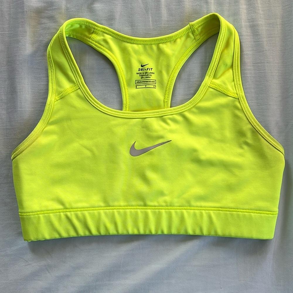 Neon Yellow Nike Dri-Fit Sports Bra